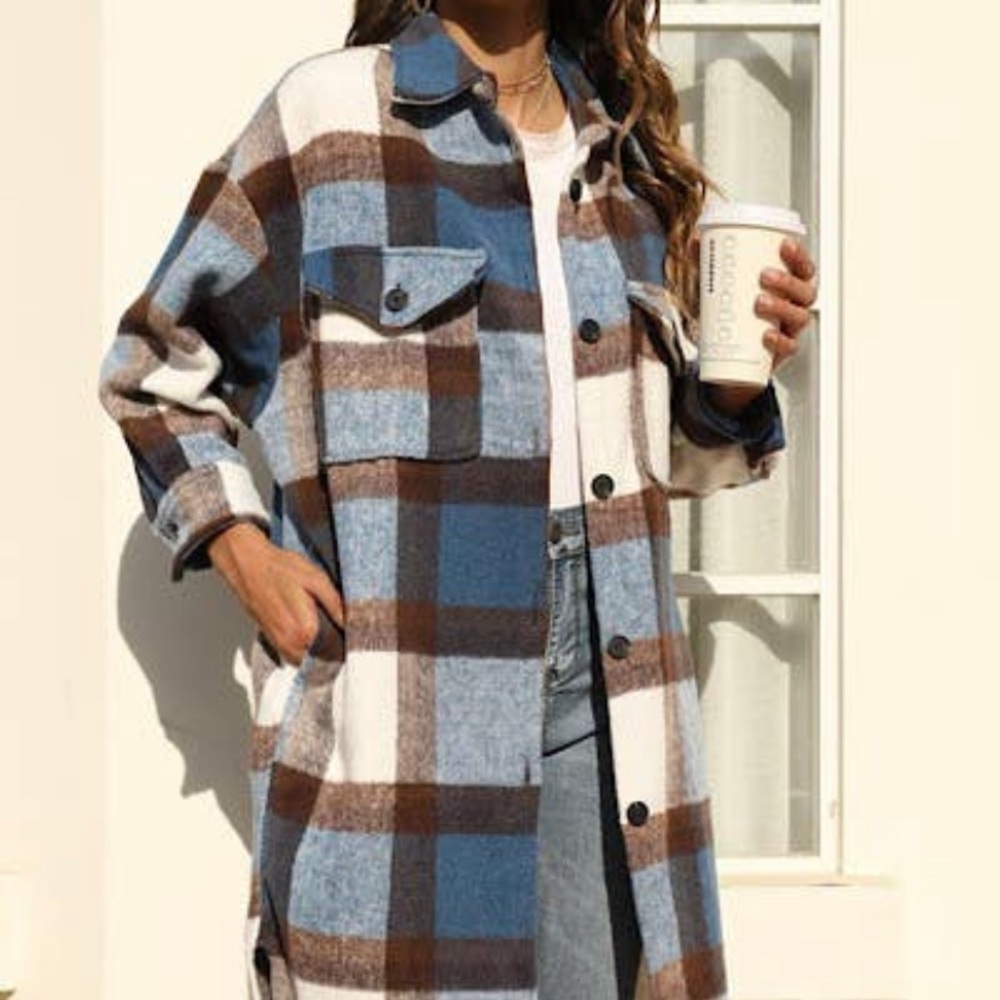 Nice cozy flannel shacket..NWOT